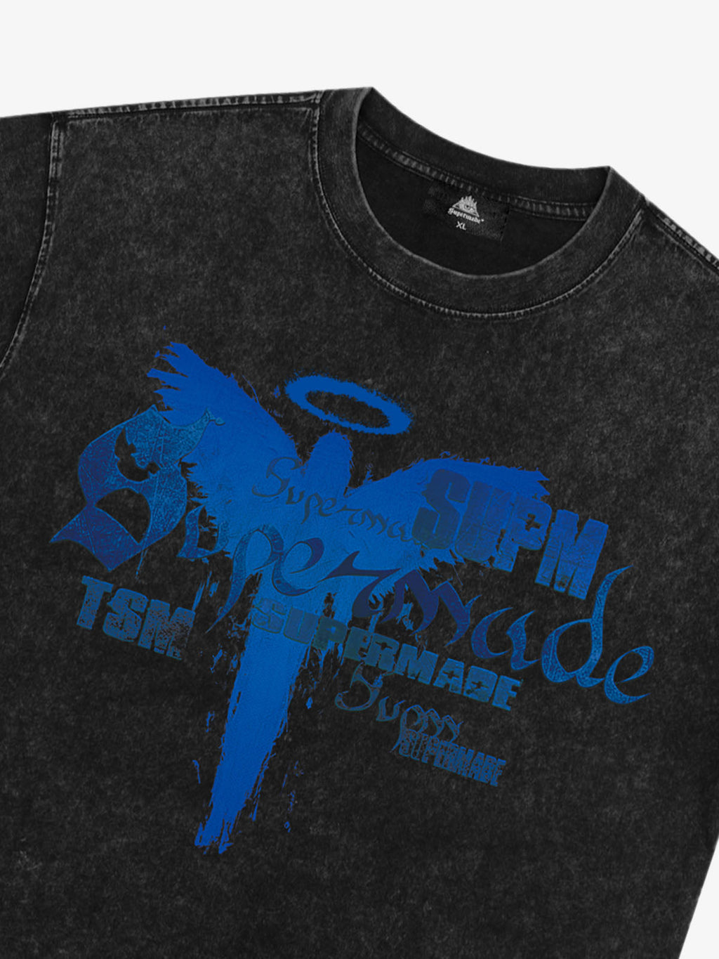 Distressed Washed Gothic Angel Graphic T-Shirt