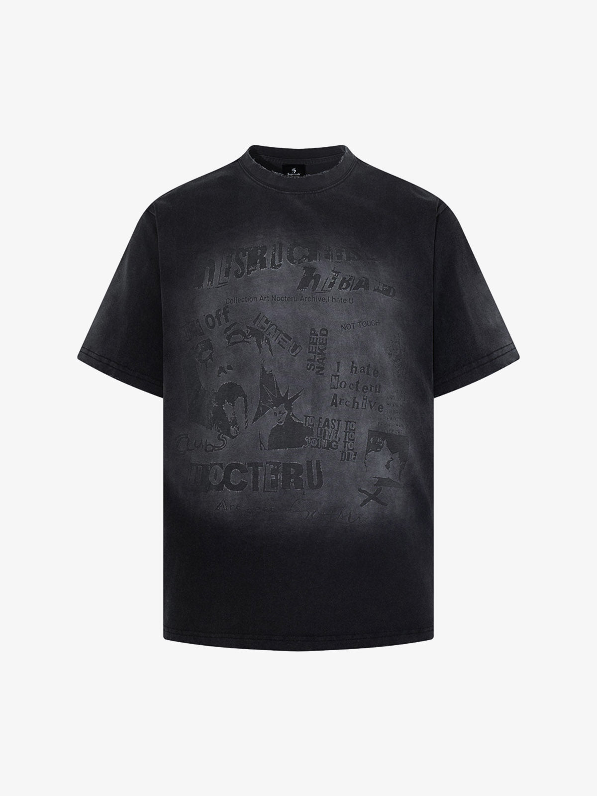 Washed Distressed Graphic Print T-Shirt