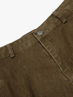 Washed Panel Cut Wide Leg Denim Jeans
