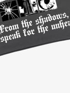 Gothic Text Graphic Cut-Off Sleeveless T-Shirt