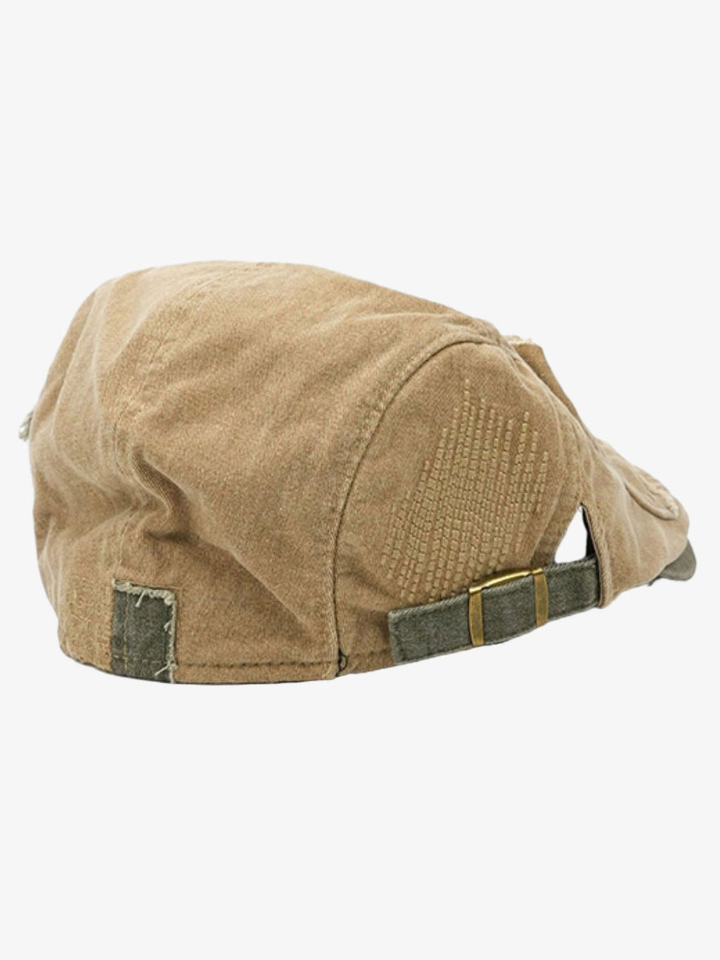 Distressed Patchwork Embroidered Cotton Flat Cap