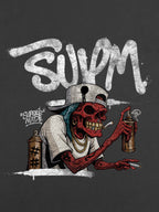 Street Trendy Skull Spray-Paint Graffiti Master T-Shirt