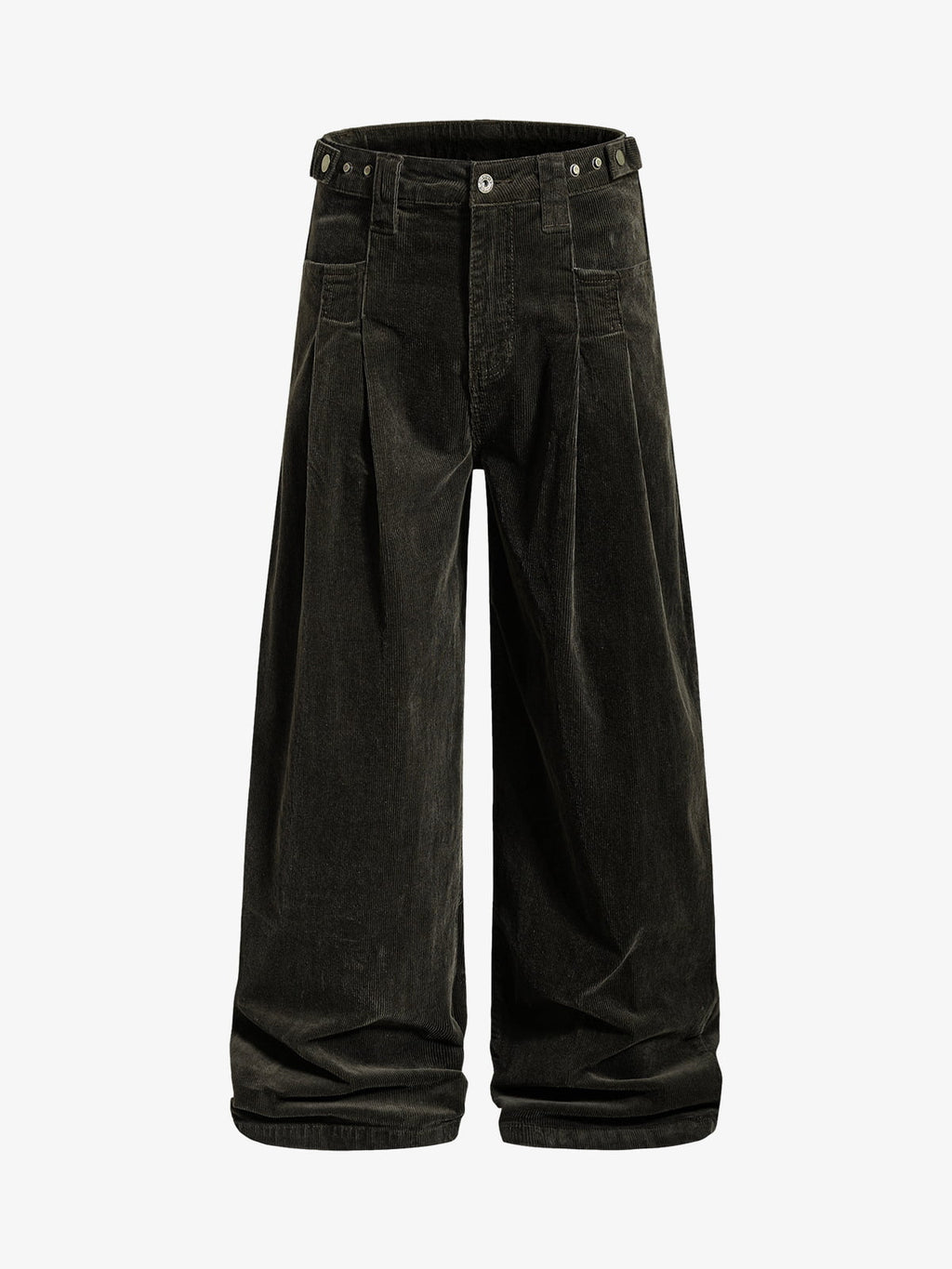 Pleated Corduroy Wide Leg Pants