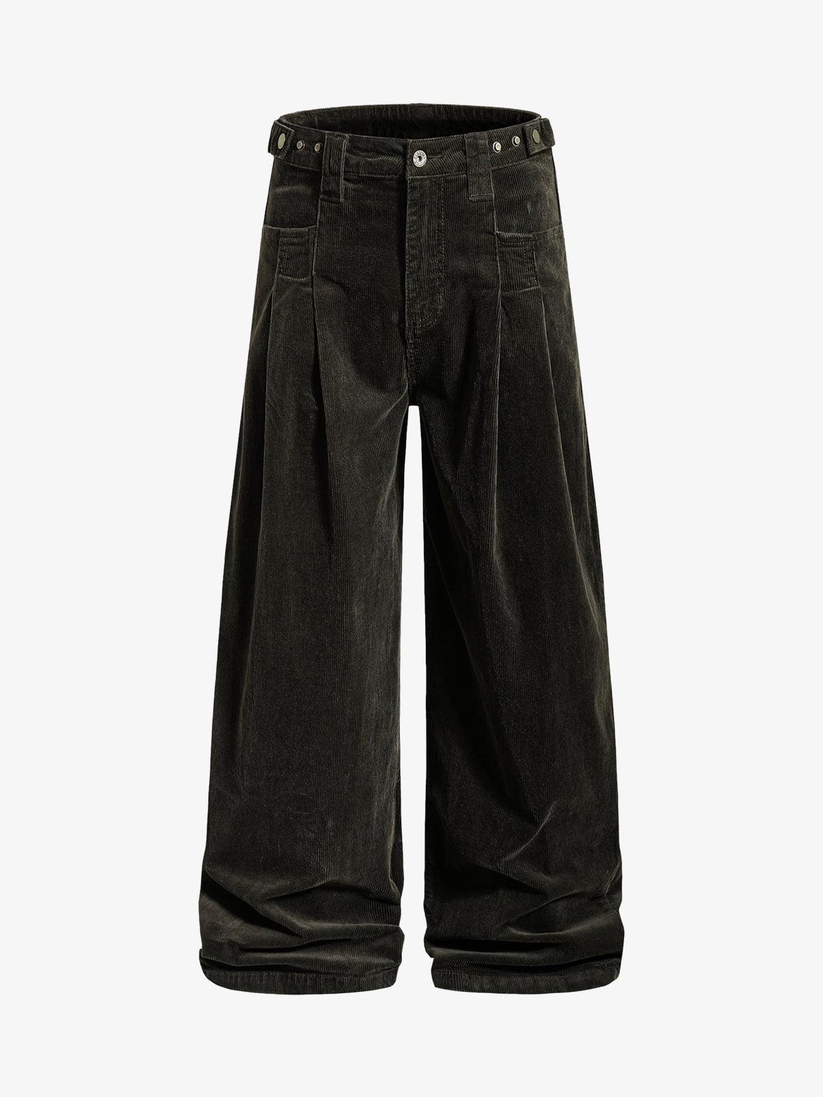 Pleated Corduroy Wide Leg Pants