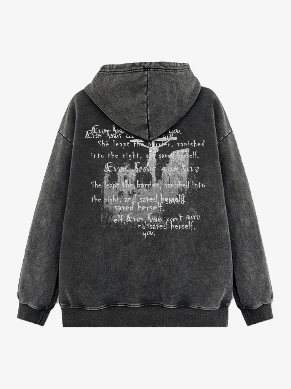 Metallic Script Letter Cross Graphic Hoodie