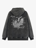 Metallic Script Letter Cross Graphic Hoodie