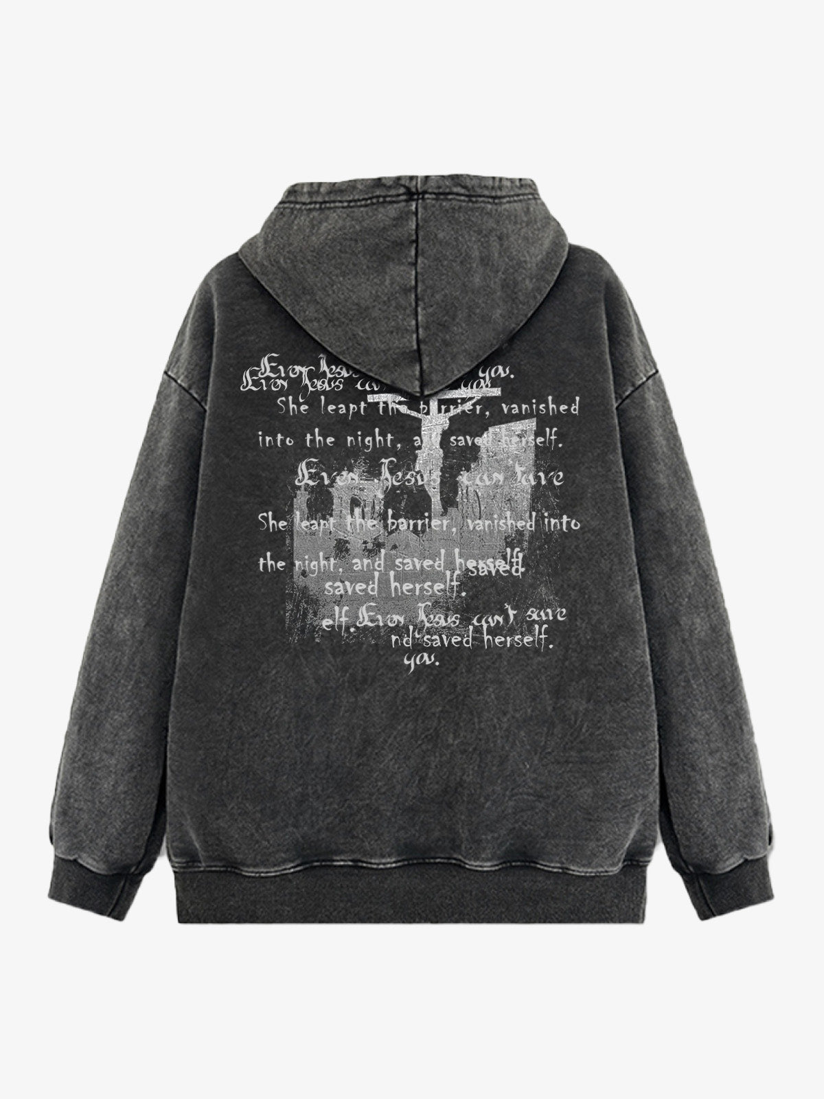Metallic Script Letter Cross Graphic Hoodie