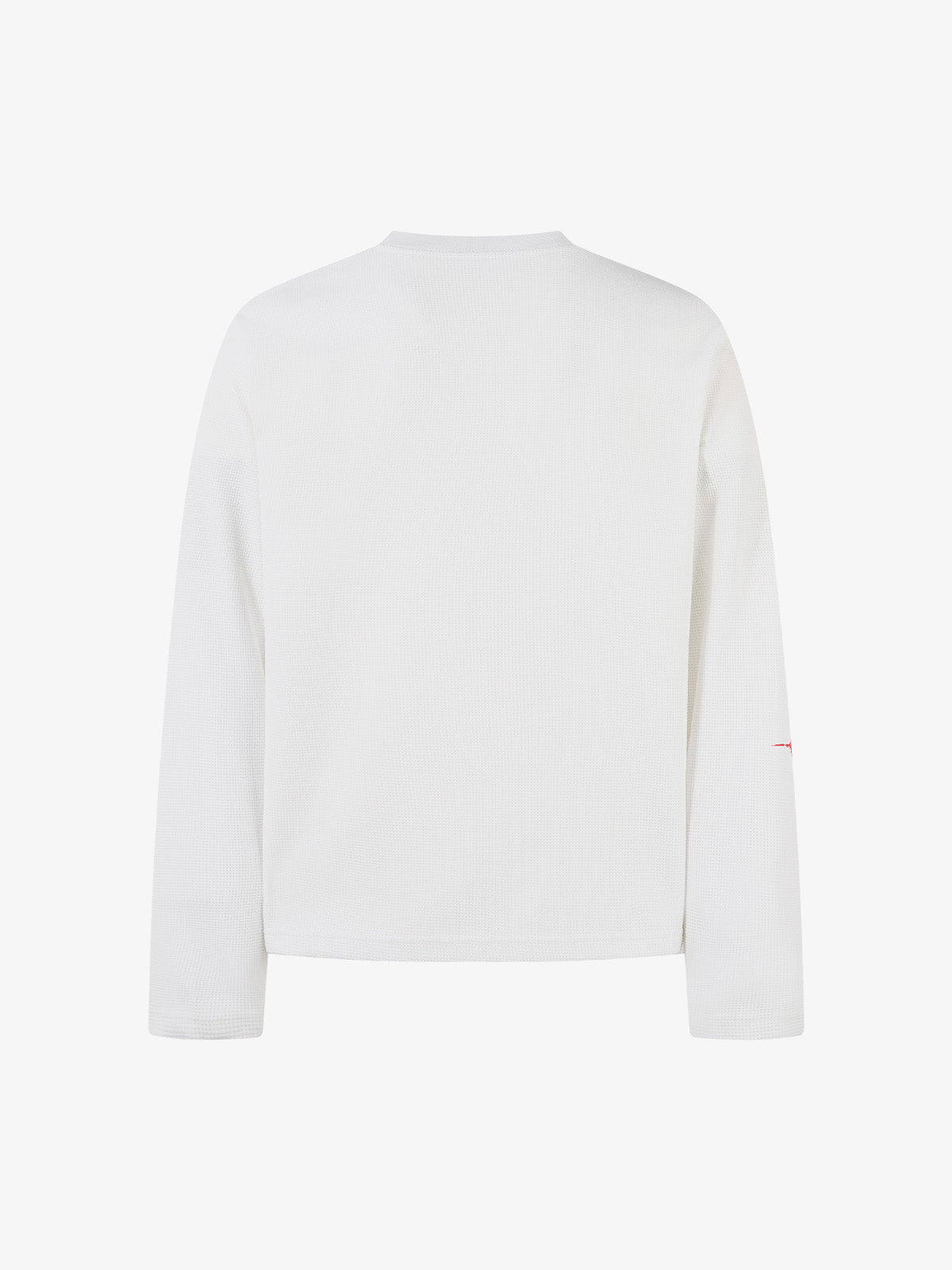 Letter Print Waffle Cross Long-Sleeved T-Shirt