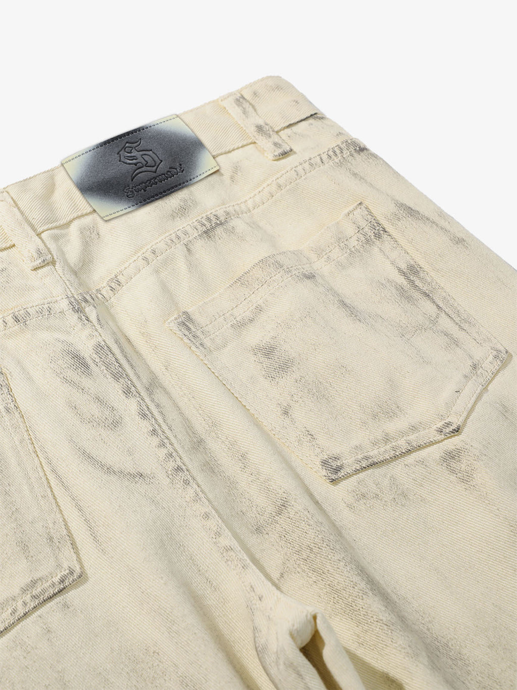 Washed SM Embroidered Wide Leg Pants