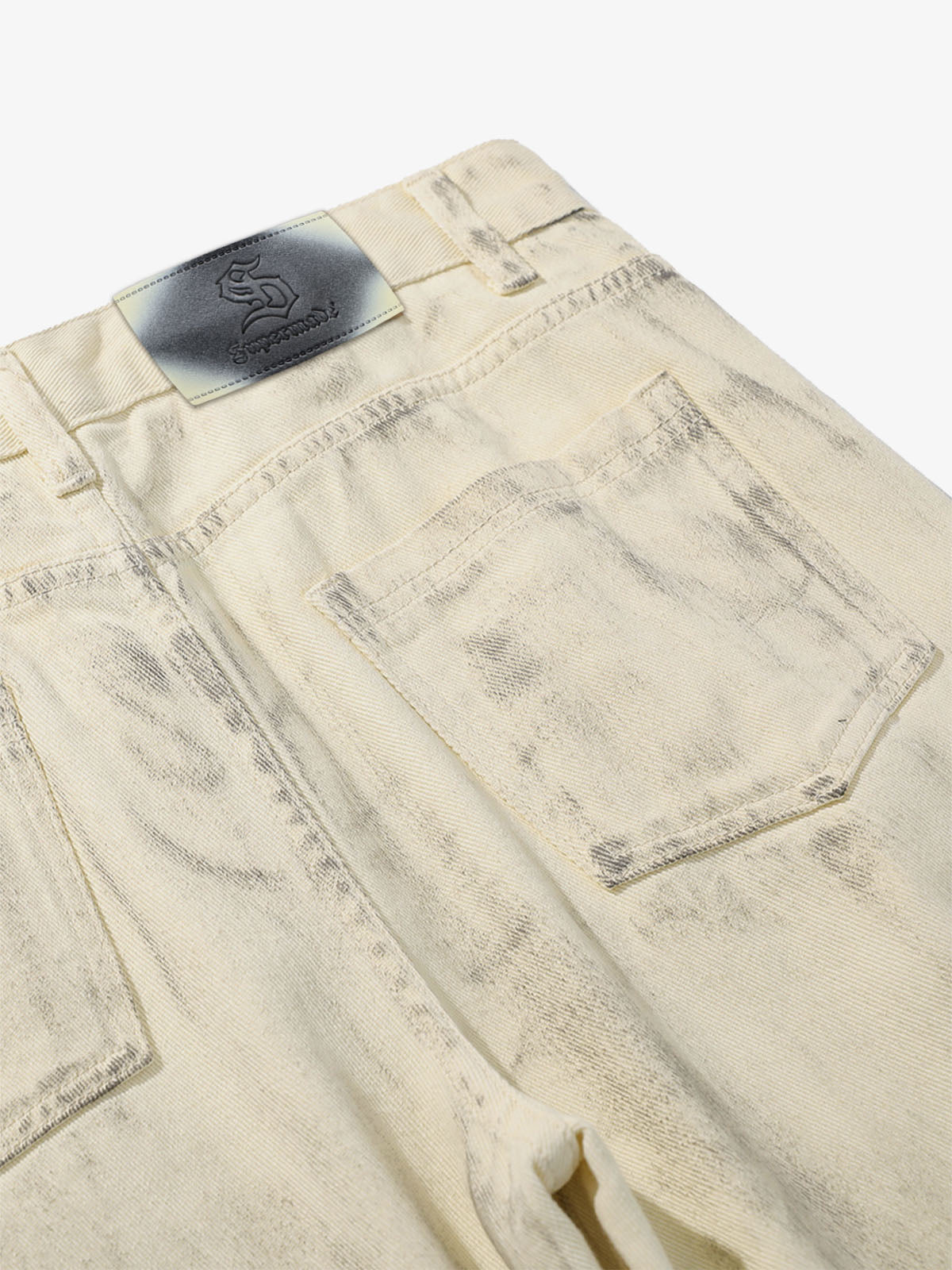 Washed SM Embroidered Wide Leg Pants