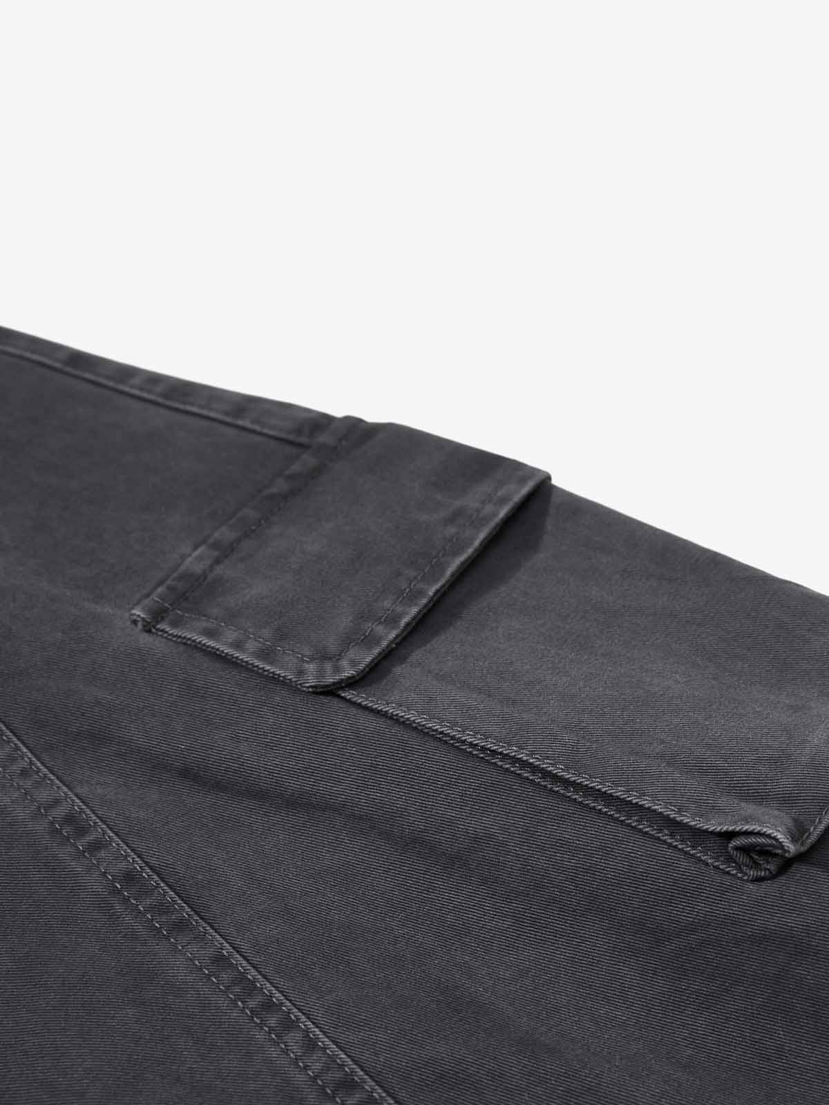 Washed Cargo Webbing Barrel Pants