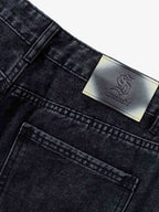 Contrast Stripe Panel Barrel Denim Jeans - 2607