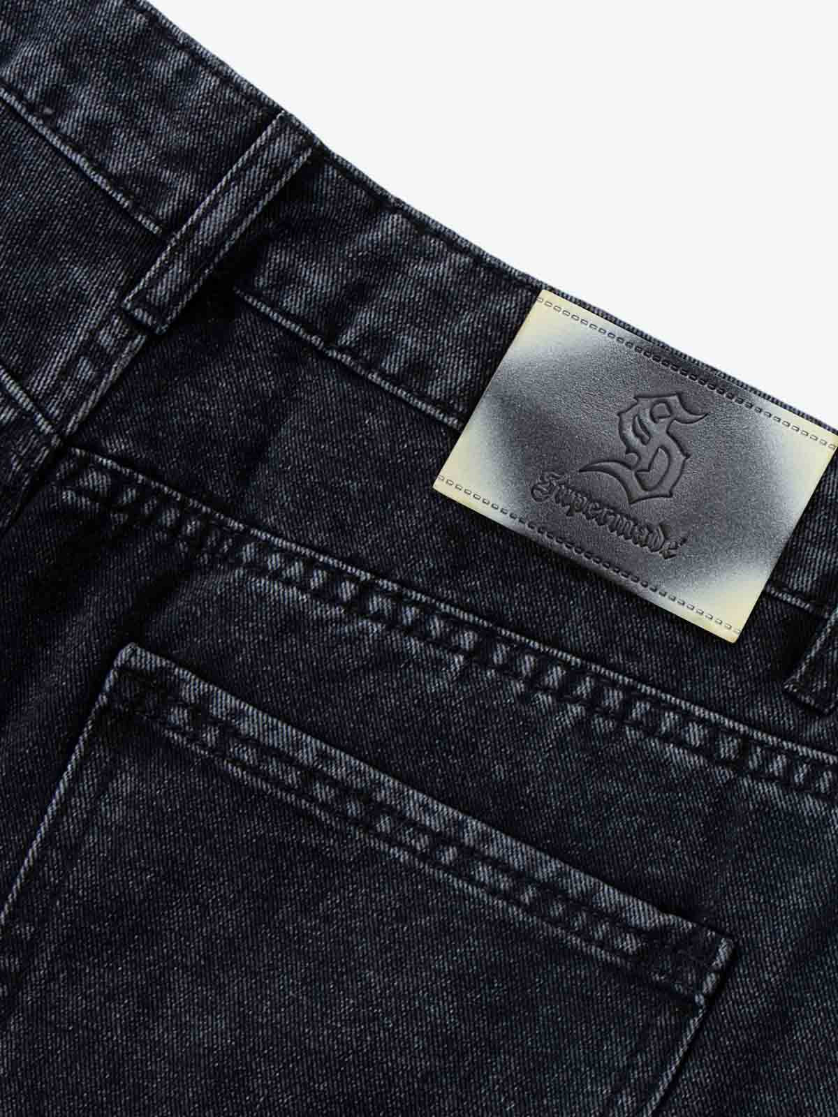 Contrast Stripe Panel Barrel Denim Jeans - 2607