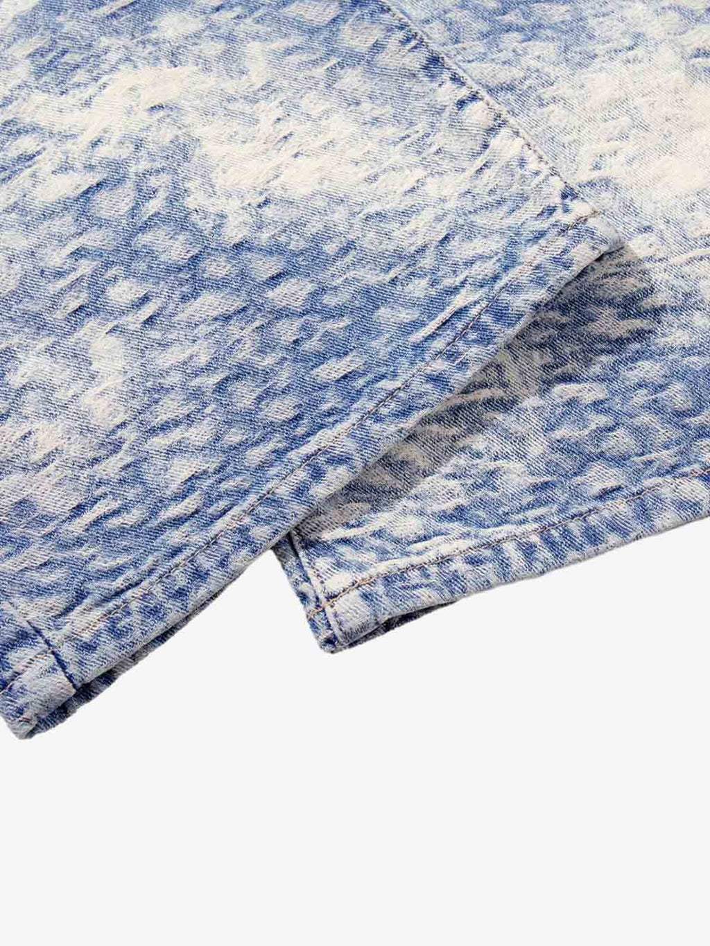 Cloud Texture Jacquard Effect Wide-Leg Jeans