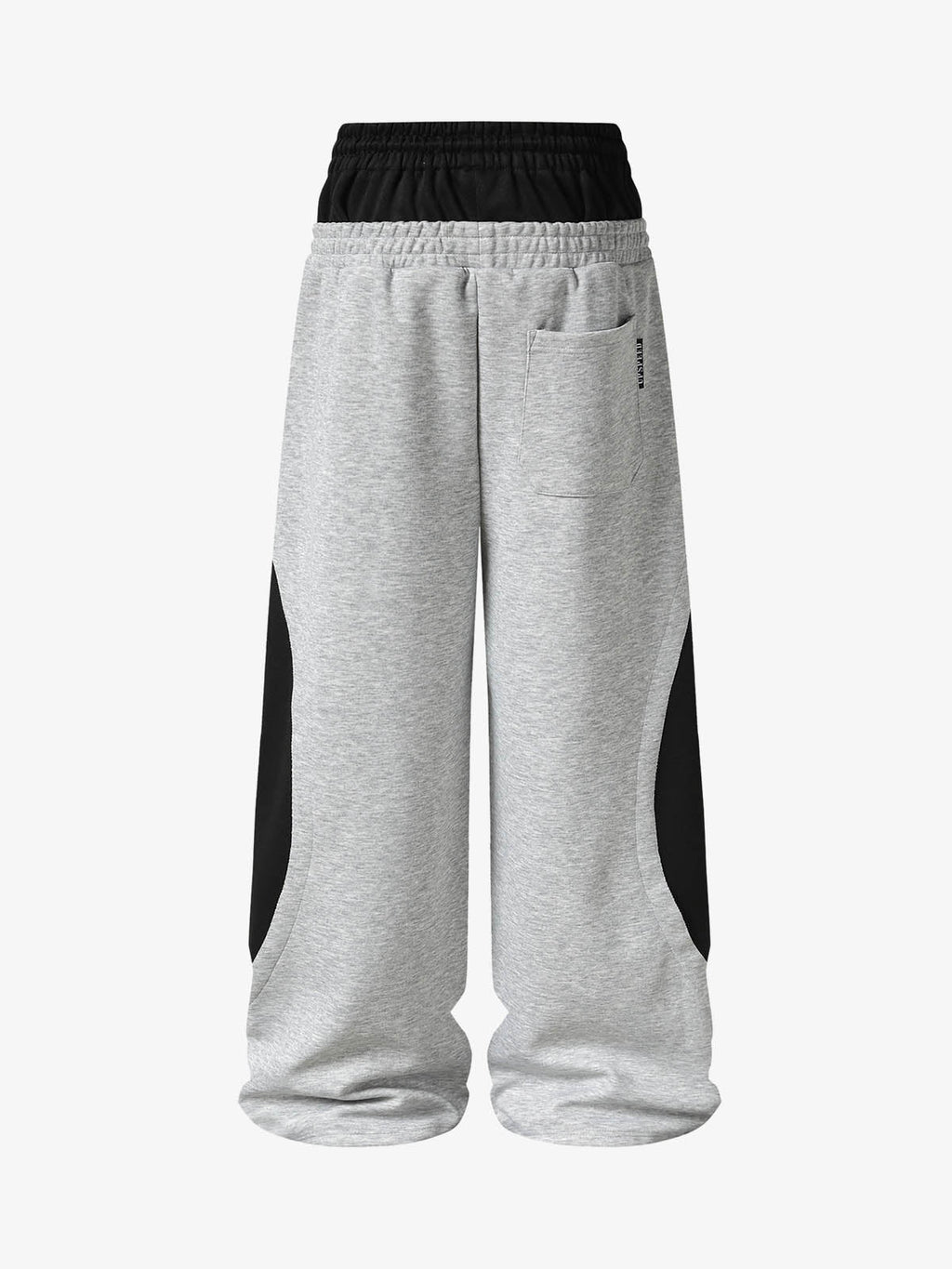 Layered Double-Waistband Wide-Leg Sweatpants