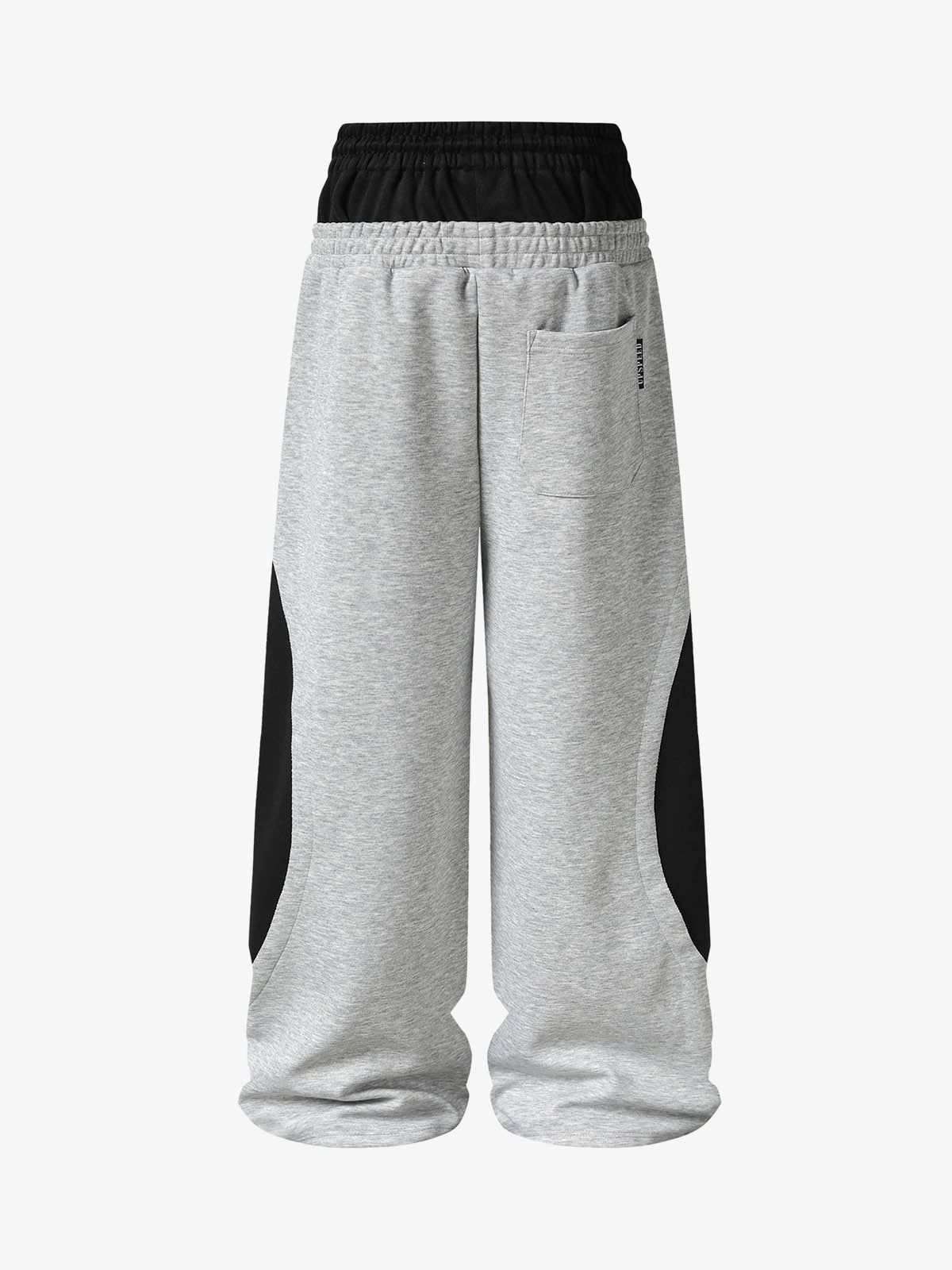 Layered Double-Waistband Wide-Leg Sweatpants