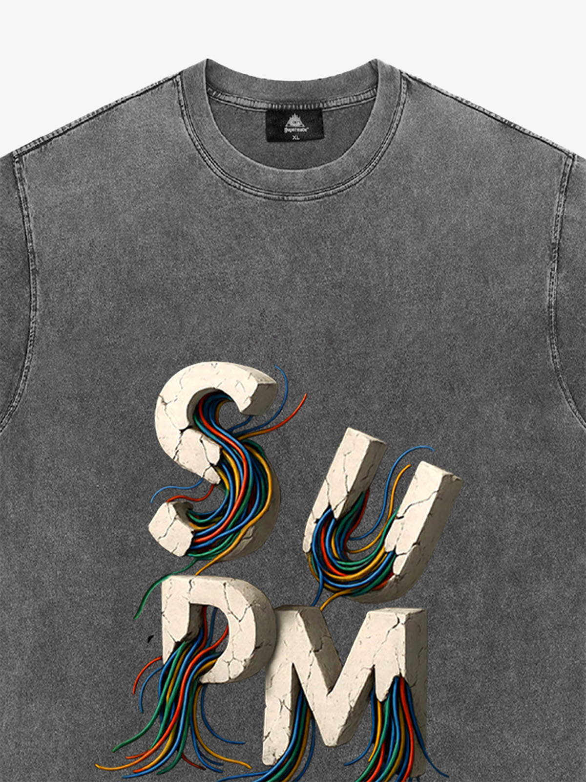 SPMD Letter Cable Graphic T-Shirt