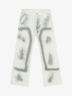 Airbrush Print Sleeveless Vest & Straight Leg Jeans Set