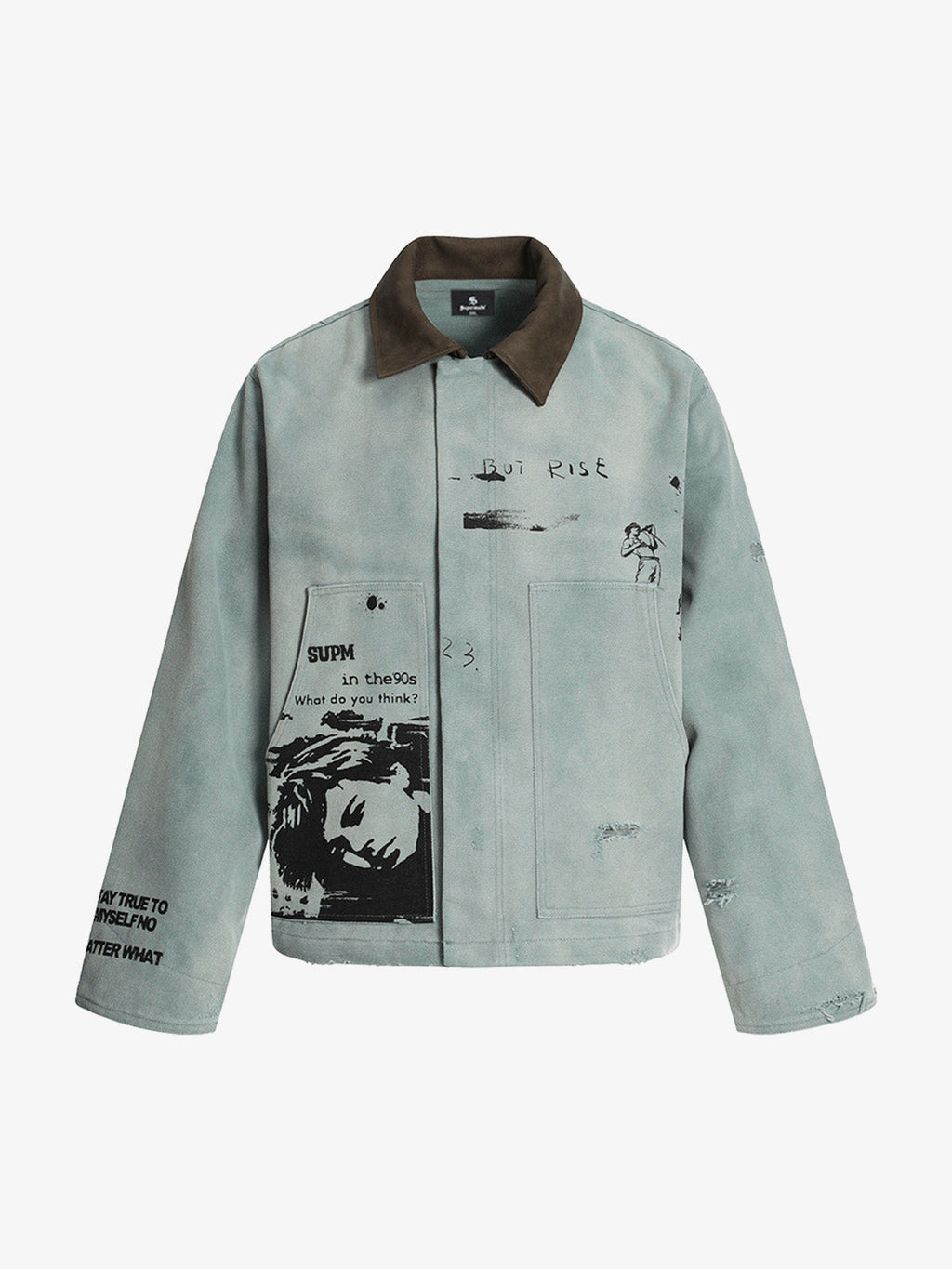 Vintage Washed Distressed Barn Work Jacket - 2582