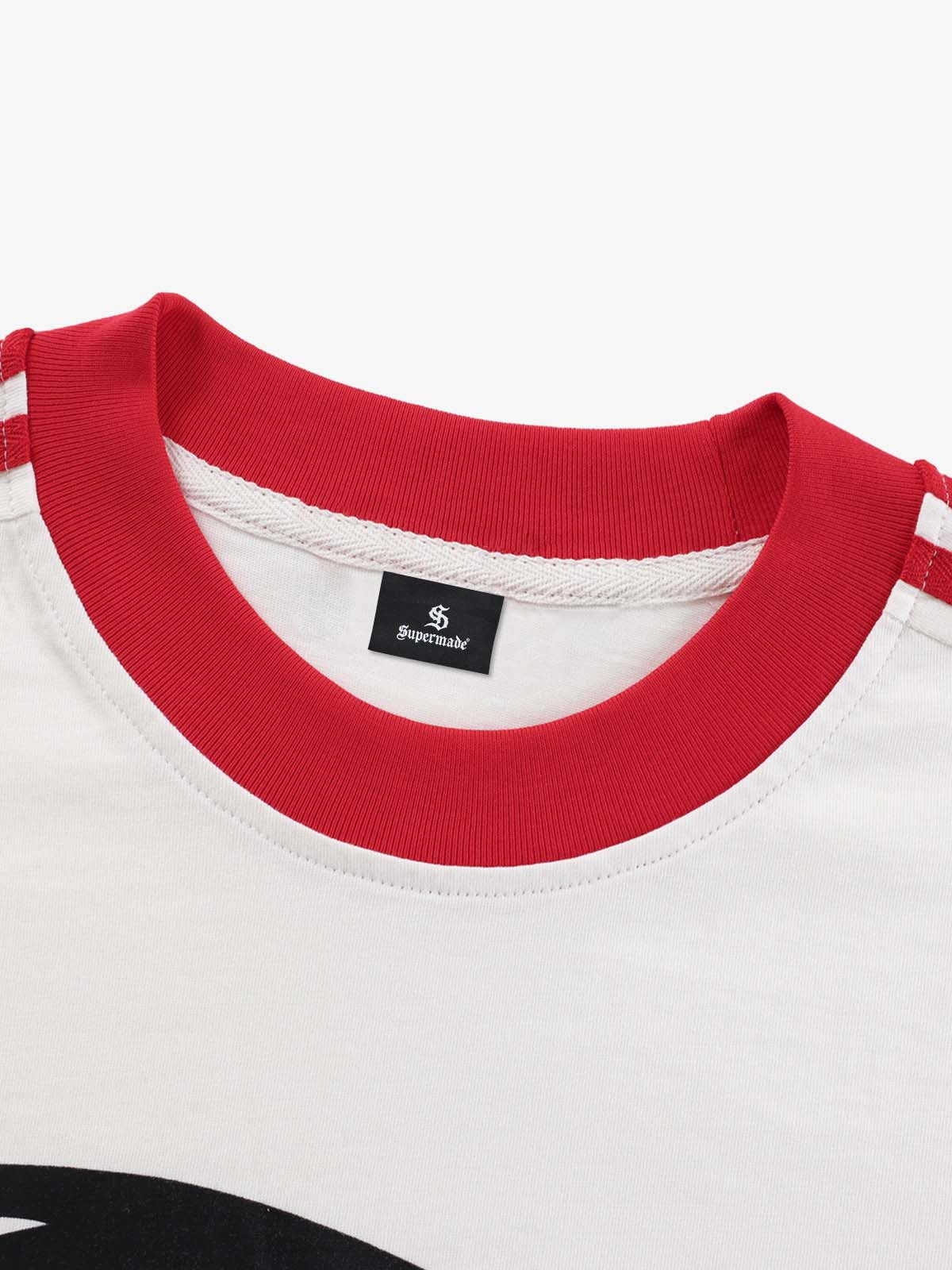 Jersey Digital Print Colorblock Long-Sleeved T-Shirt