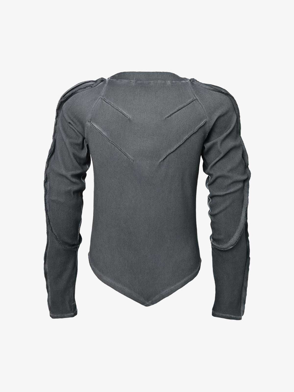 Vintage Washed Sculpted Seam Ribbed Long Sleeve T-Shirt