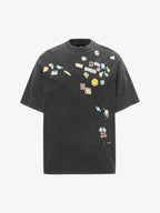 Vintage Gaming Sticker Style Motif Oversized T-Shirt