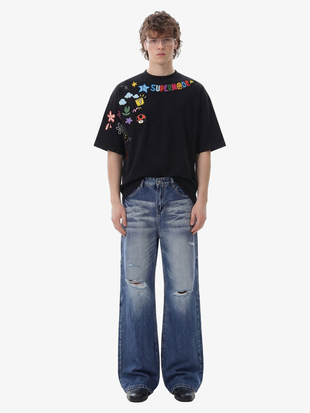 Denim Ripped Washed Distressed Jeans - 2503