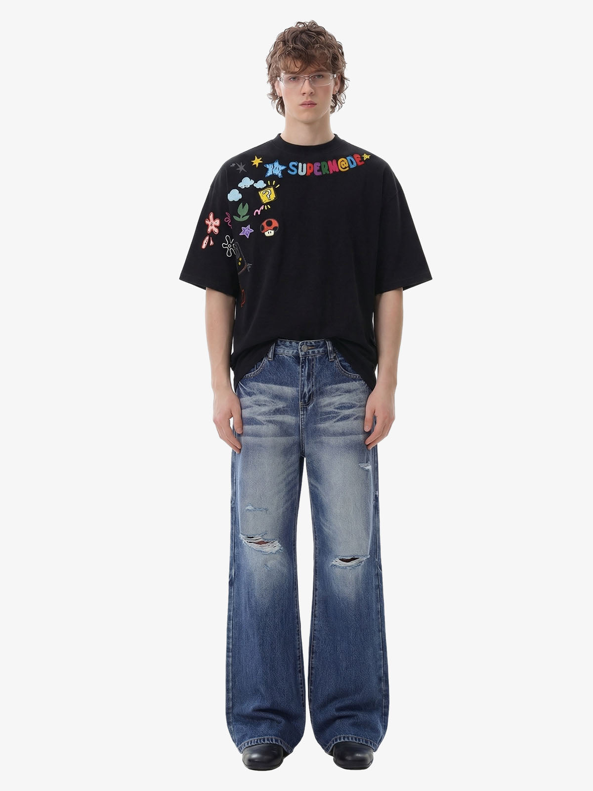 Denim Ripped Washed Distressed Jeans - 2503