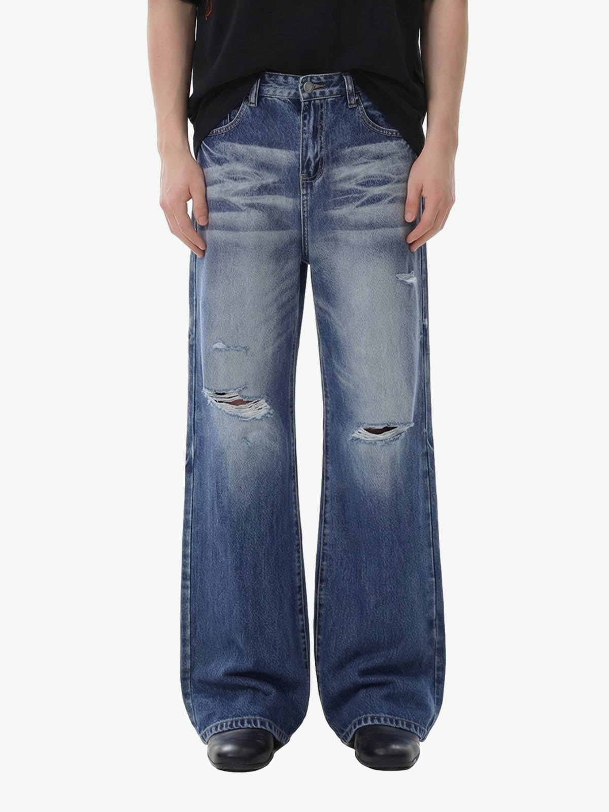 Denim Ripped Washed Distressed Jeans - 2503