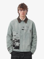 Vintage Washed Distressed Barn Work Jacket - 2582