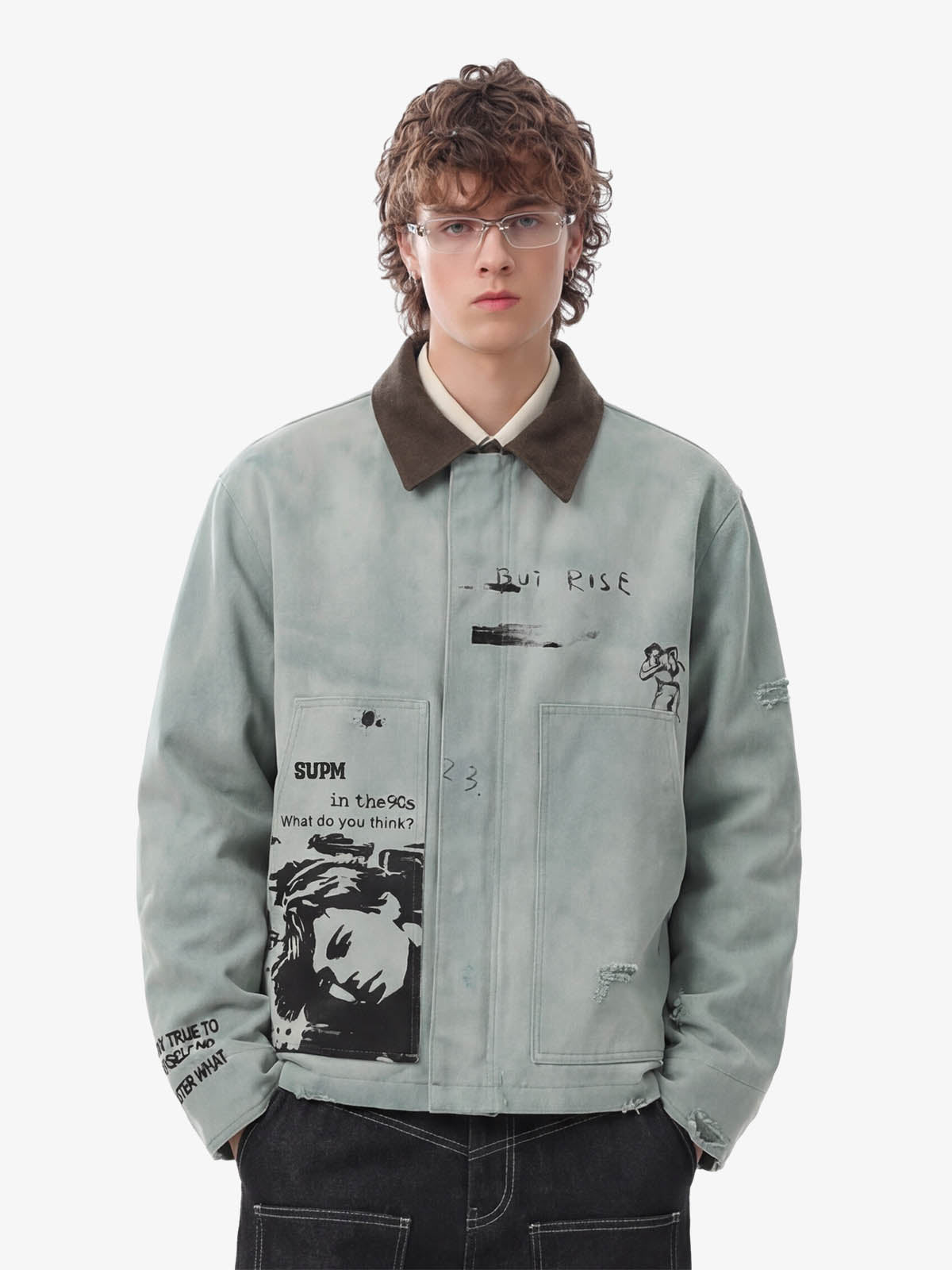 Vintage Washed Distressed Barn Work Jacket - 2582