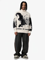 Street Subculture Angel Jacquard Cardigan Sweater