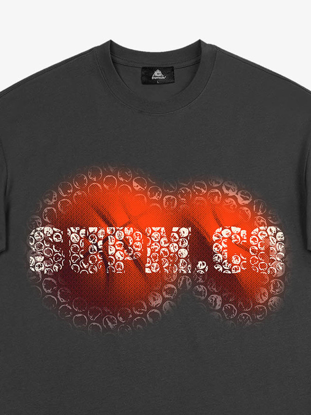 SUPM Foam Texture Basketball Pattern Graphic T-Shirt