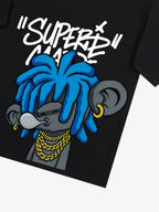Theprecipice Graffiti Trend Blue Dreadlock Boy T-Shirt
