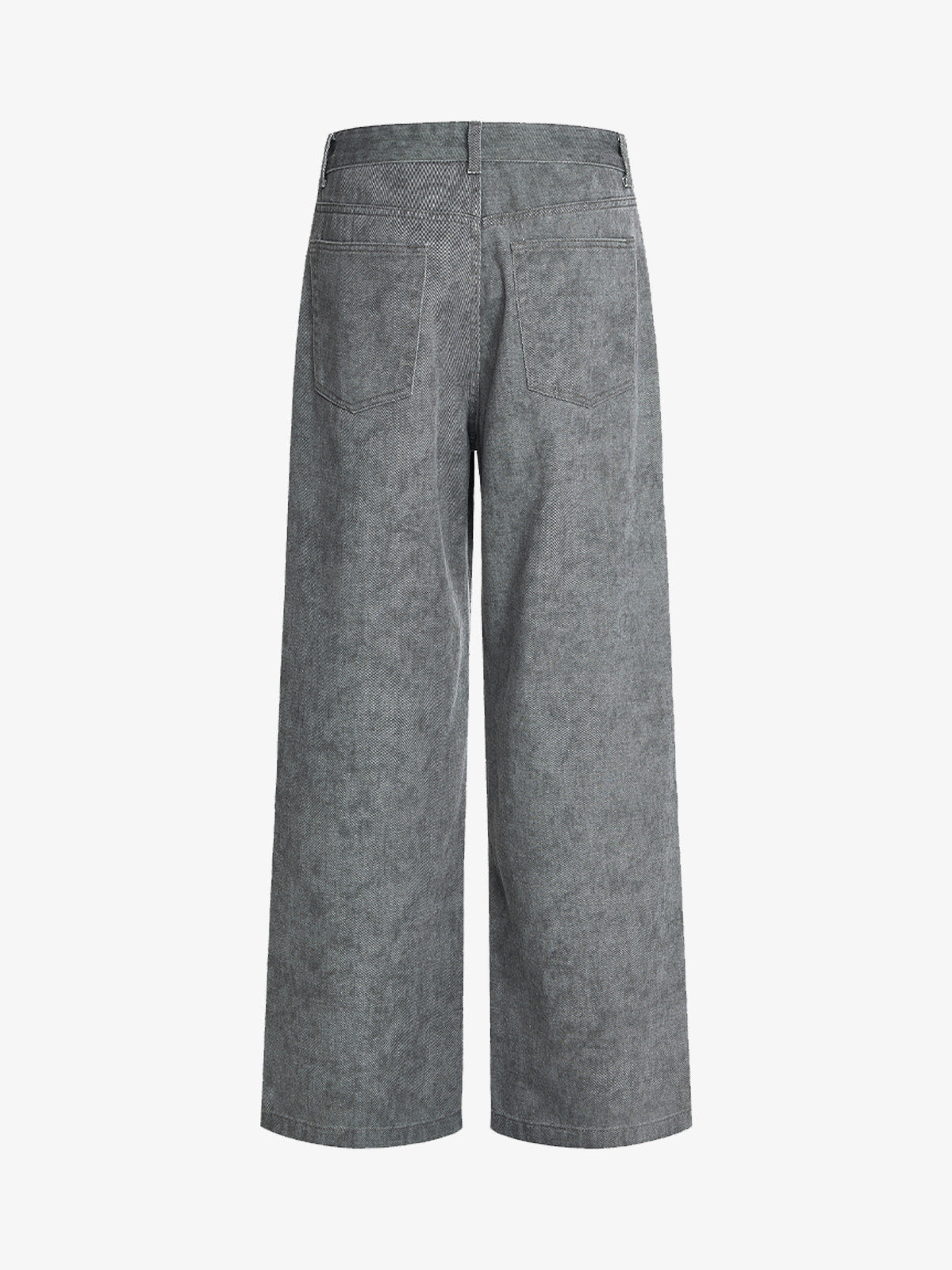 Retro Distressed Washed Texture Wide-Leg Pants