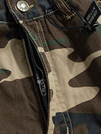 Layered Camouflage Multi-Pocket Cargo Jorts