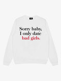 Street Contrast Design Slogan Print Round Neck Sweatshirt