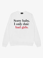 Street Contrast Design Slogan Print Round Neck Sweatshirt