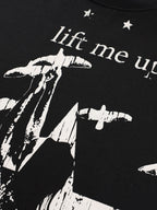 Retro Star Print Long-Sleeved T-Shirt
