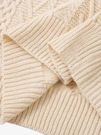 Vintage Diamond Knit Half Placket Sweater