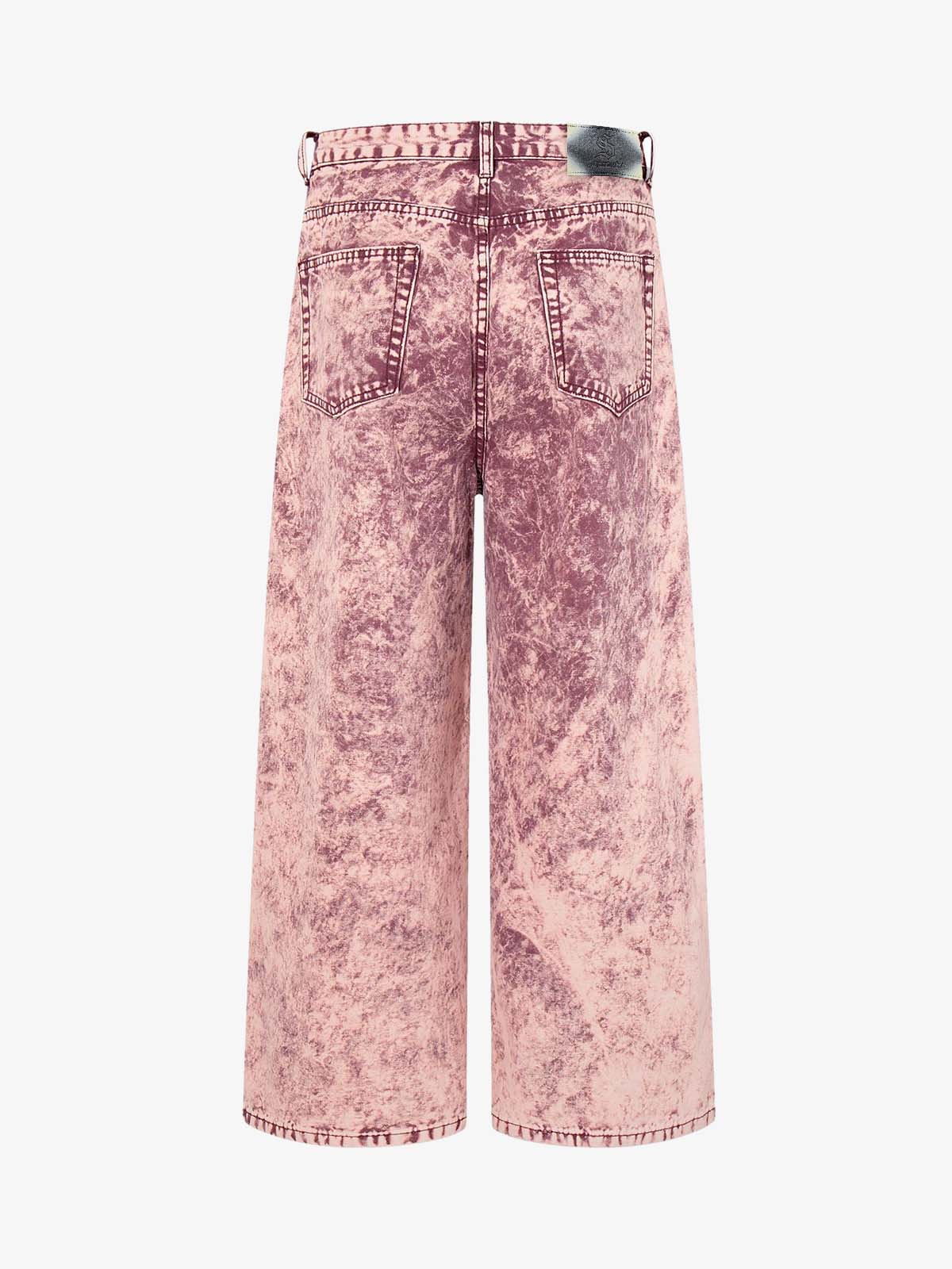 Purple Tie-Dye Finish Acid Wash Jeans