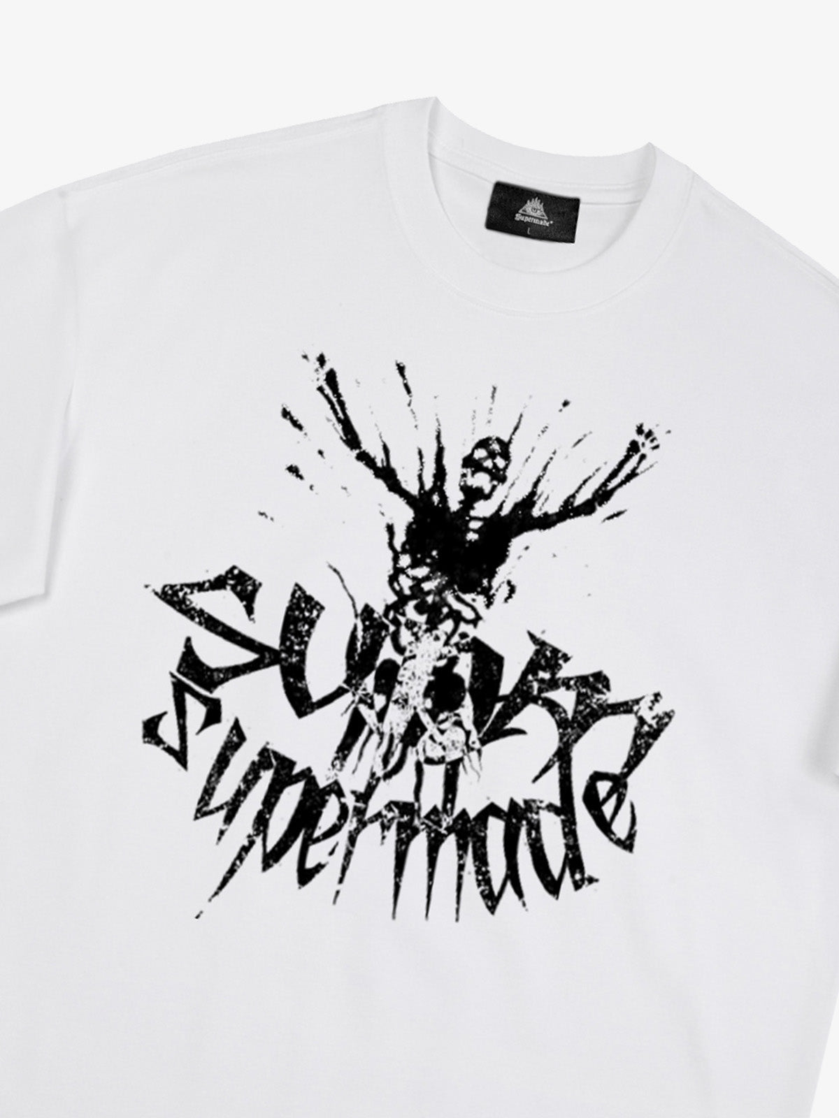 Gothic Skull Distressed Letter T-Shirt