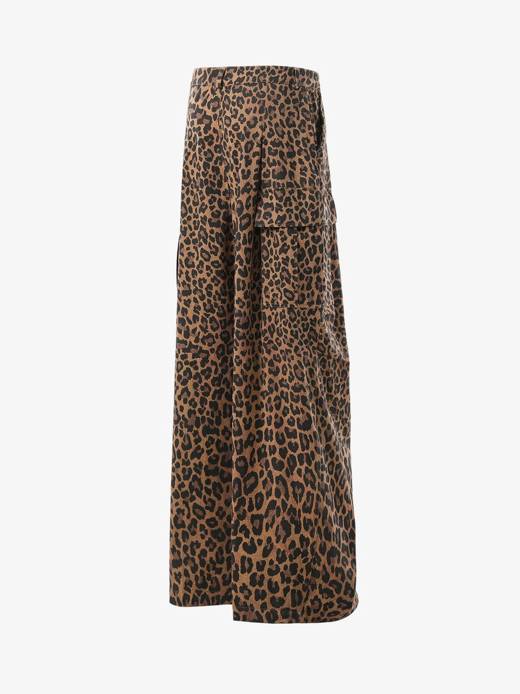 Retro Leopard Print Pleated Pocket Casual Pants