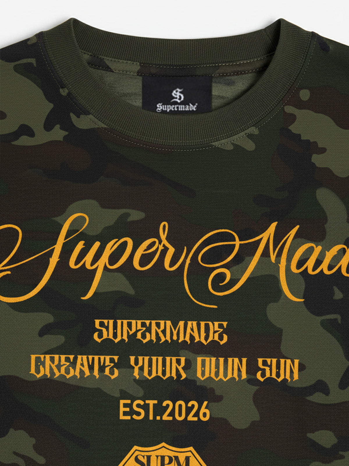 Camouflage Script Logo Graphic T-Shirt