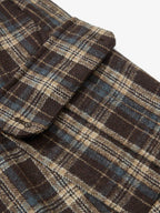 Vintage Plaid Pleated Multi-Pocket Cargo Casual Pants - 2524