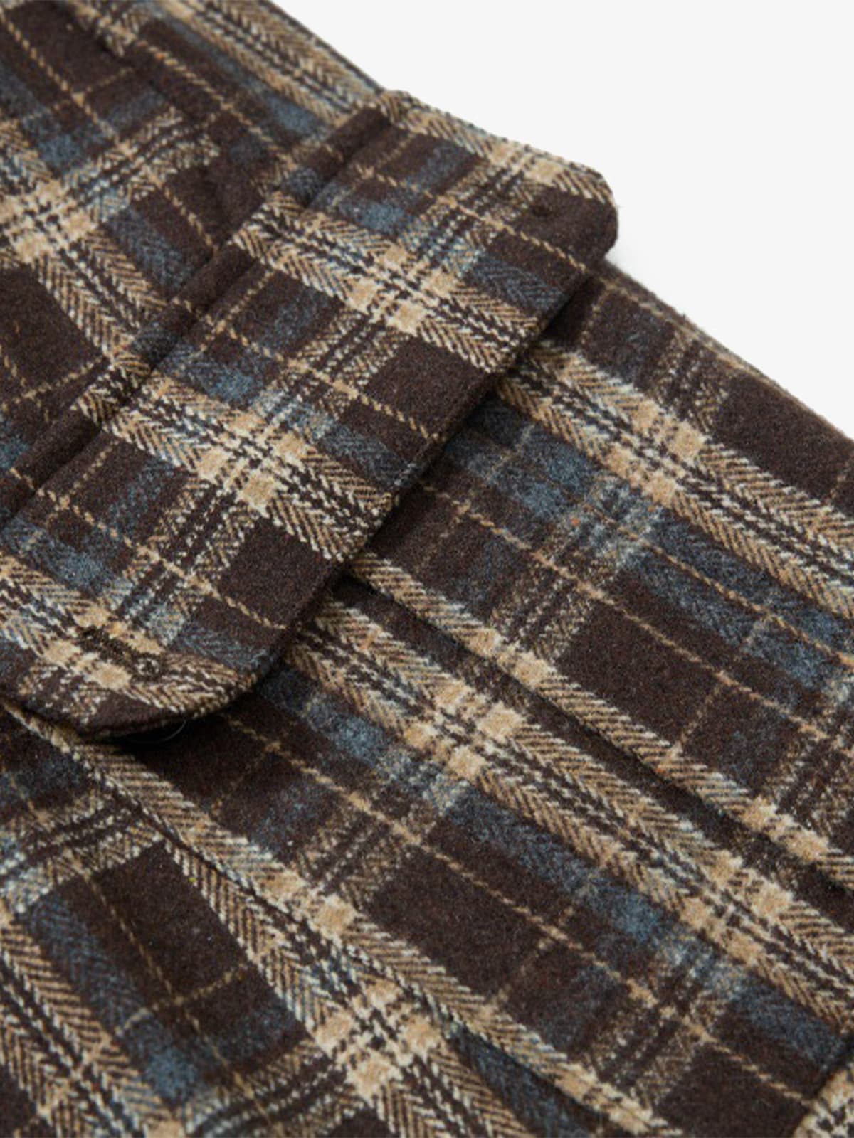 Vintage Plaid Pleated Multi-Pocket Cargo Casual Pants - 2524
