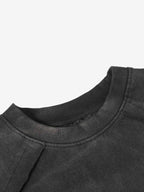 Spray Washed Raw Edge Raglan Knit T-Shirt