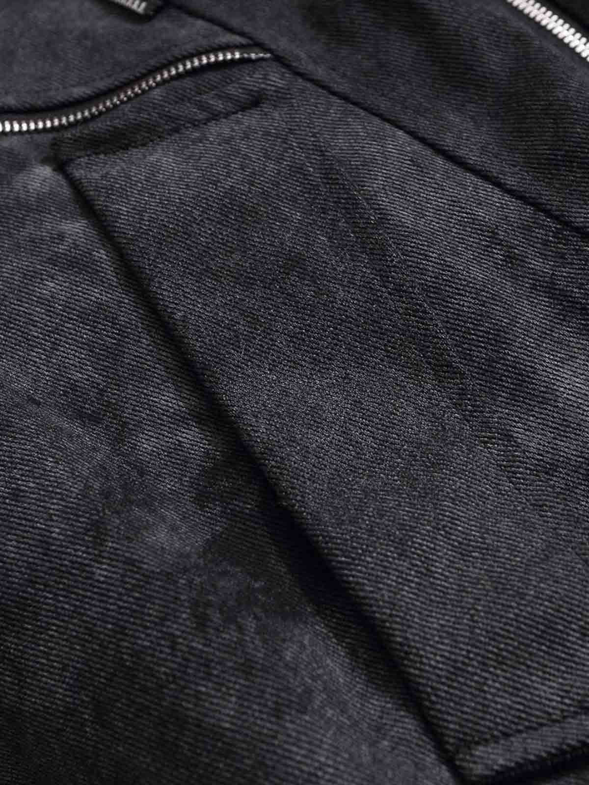 Fur Collar Moto-Style Zip Up Bomber Jacket