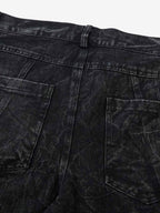 High Street Functional Structured Design Tie-Dye Baggy Jeans