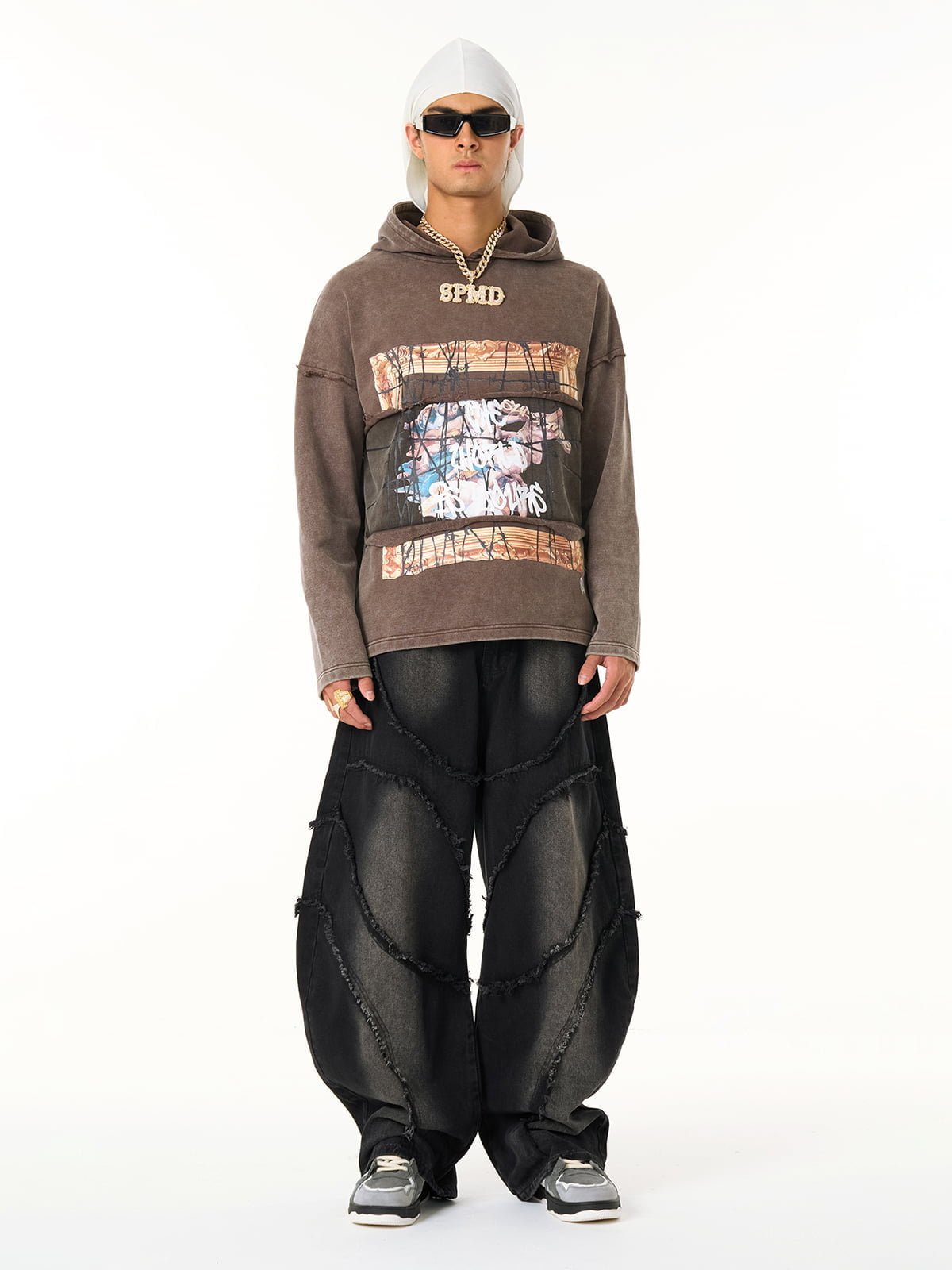 Distressed Thorn Destruction Painting Hoodie